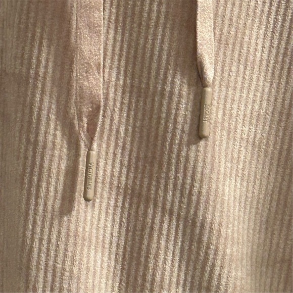 Victoria's Secret Women's Pink/Beige Ribbed Velour Hoodie Jacket Size M - Picture 7 of 11